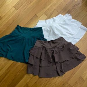 Three pairs of Aerie tennis skirts